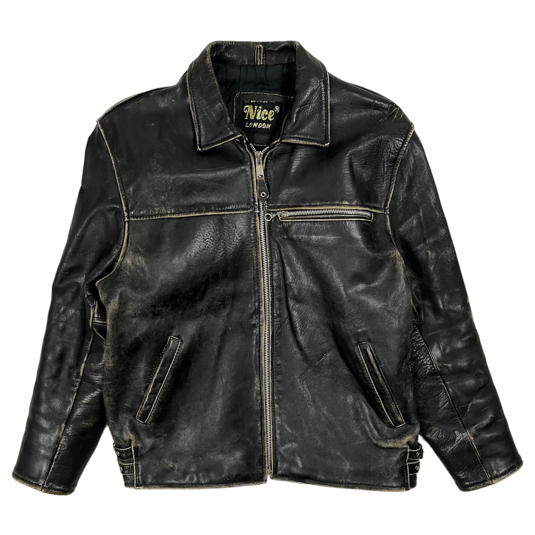 Leather Biker Jacket - Size M/L