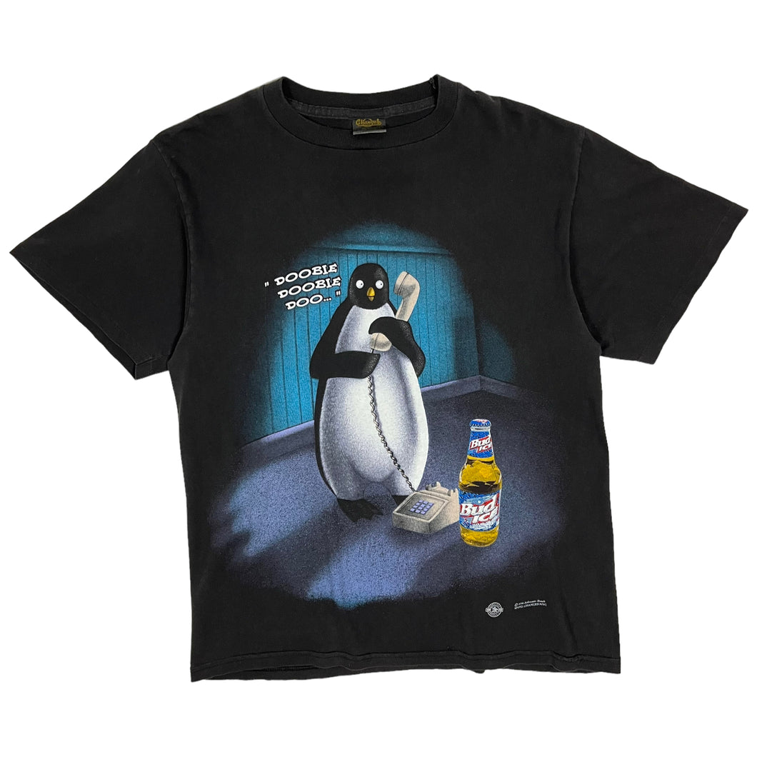 1996 Bud Ice Beware Of The Penguins Tee - Size XL