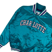 Load image into Gallery viewer, Starter Charlotte Hornets Satin Jacket - Size L
