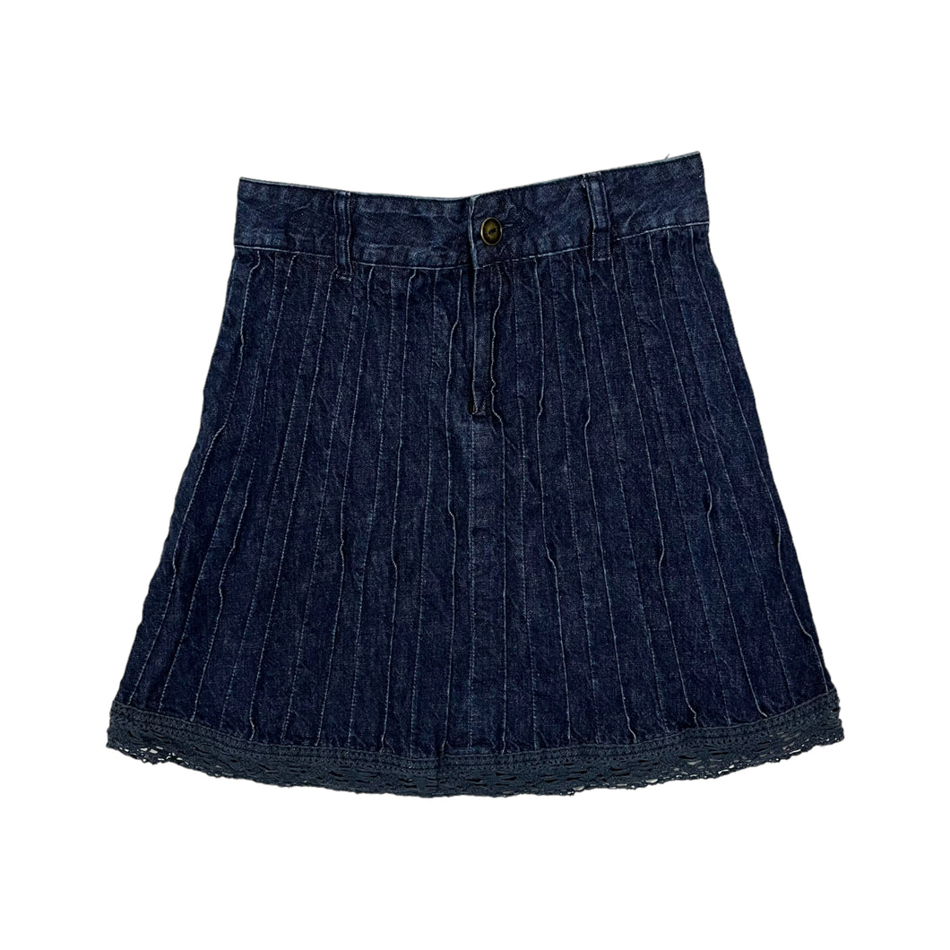 Women's Pleated Denim Skirt - Size S