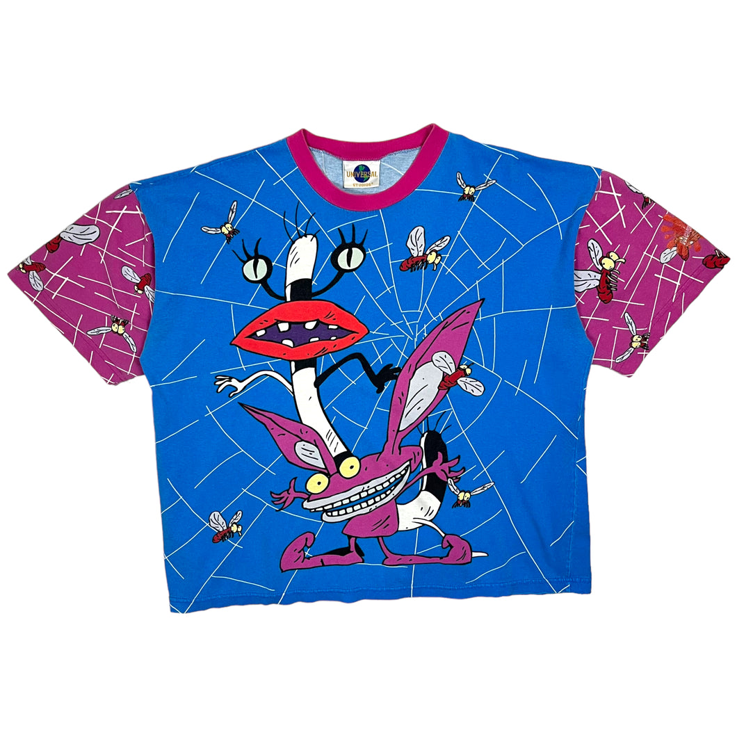 1995 Aaahh! Real Monsters All Over Print Nickelodeon Tee - Size M/L