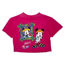 Load image into Gallery viewer, Women&#39;s Mickey &amp; Minnie Aloha Cropped Baby Tee - Size S
