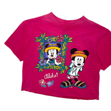 Load image into Gallery viewer, Women&#39;s Mickey &amp; Minnie Aloha Cropped Baby Tee - Size S
