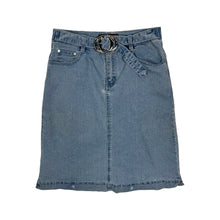 Load image into Gallery viewer, Women&#39;s Belted Denim Bell Skirt - Size S
