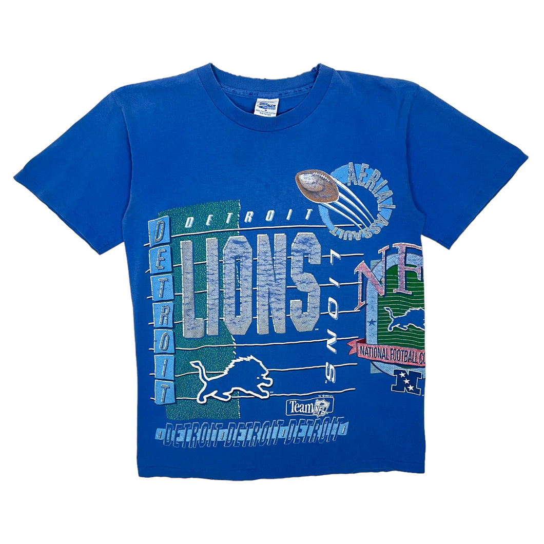 1992 Detroit Lions Salem Sportswear All Over Print Tee - Size M