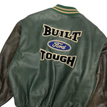 Load image into Gallery viewer, Ford Built Tough Roots Two Tone Leather Baseball Jacket - Size XL
