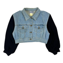 Load image into Gallery viewer, Women&#39;s Two Tone Cropped Denim Jacket - Size M

