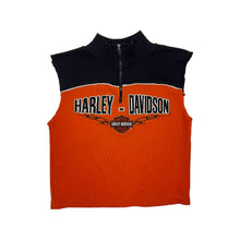 Load image into Gallery viewer, Women&#39;s Harley-Davidson Cropped Quarter Zip Cut Off Tank - Size S
