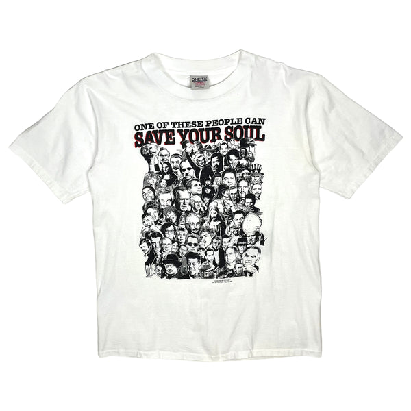 トップス SAVE YOUR SOUL All Over Print Tee XXL Save Your Soul Vintage T Shirt 90s Rap AOP Oneita Jesus Love