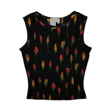 Load image into Gallery viewer, Women&#39;s Rose Print Pleated Tank Top - Size M
