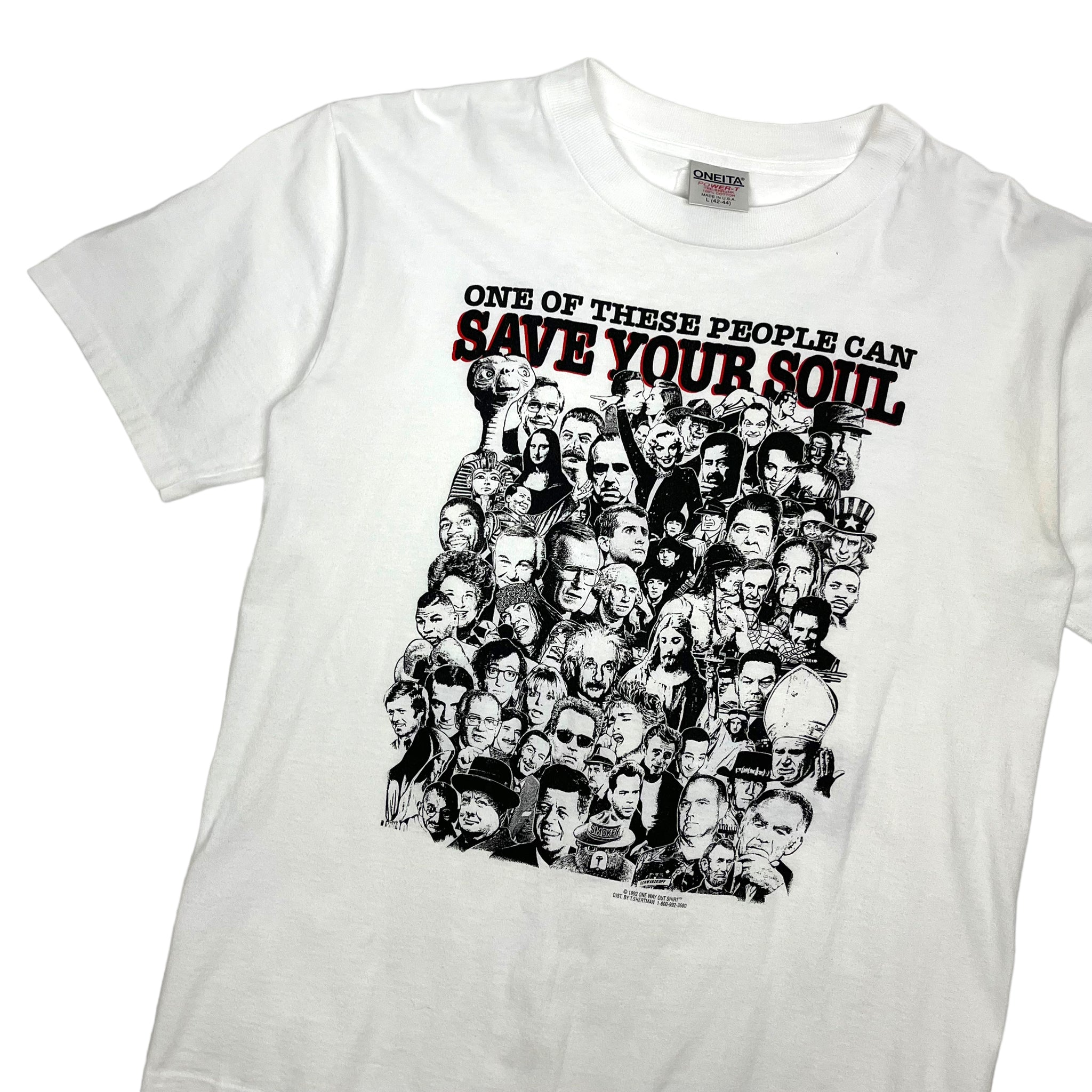 1992 One Of These People Can Save Your Soul Jesus Tee - Size XL 
