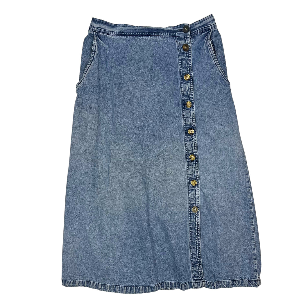 Women's Asymmetrical Button Down Skirt - Size L
