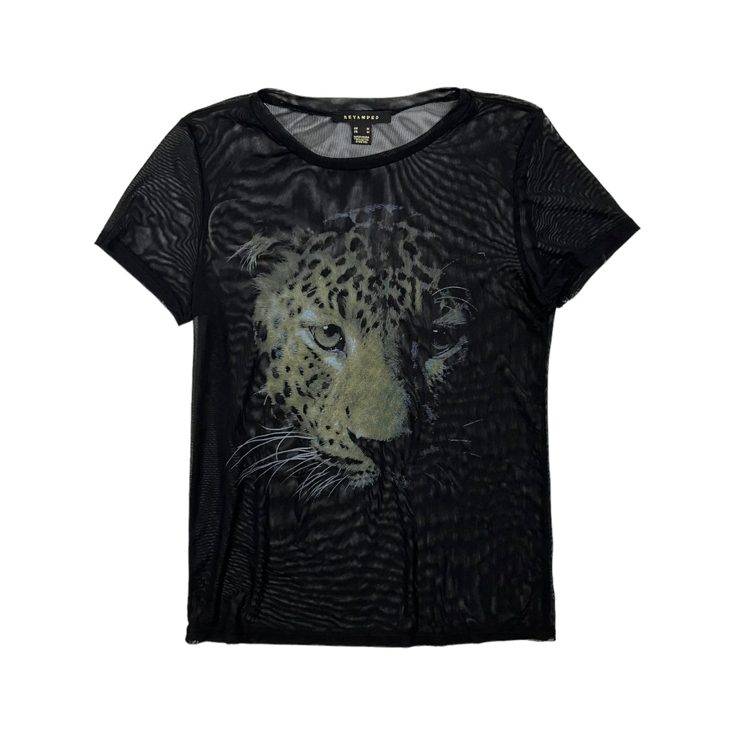 Women's Leopard Mesh Top - Size M