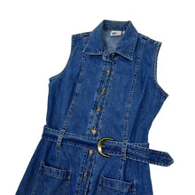 Load image into Gallery viewer, Women&#39;s Button Down Belted Denim Dress - Size L
