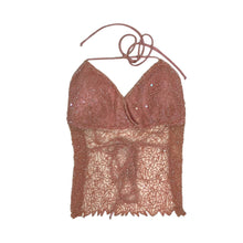 Load image into Gallery viewer, Women&#39;s Beaded Open Back Halter Top - Size S
