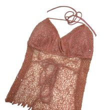 Load image into Gallery viewer, Women&#39;s Beaded Open Back Halter Top - Size S
