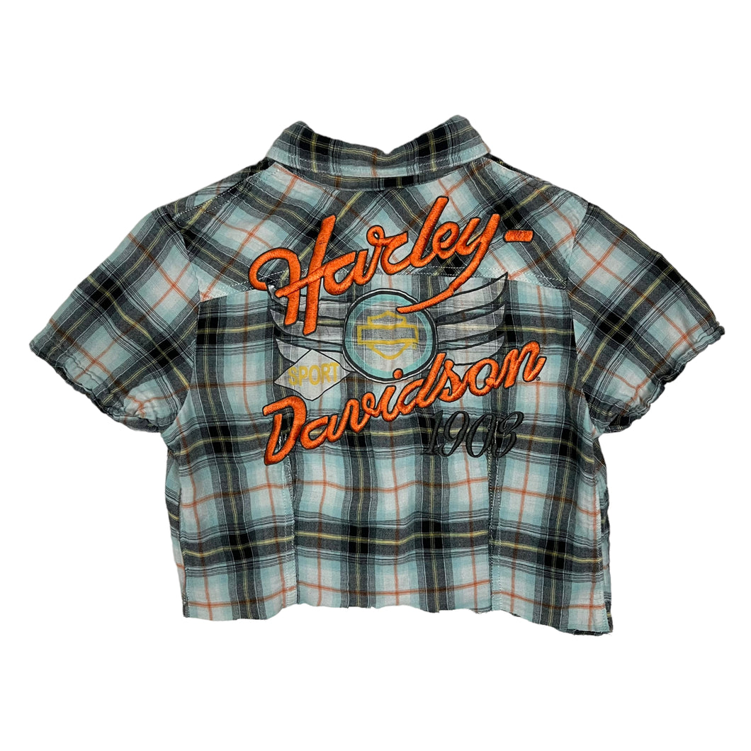Women's Harley-Davidson Raw Hem Cropped Shirt - Size XS/S