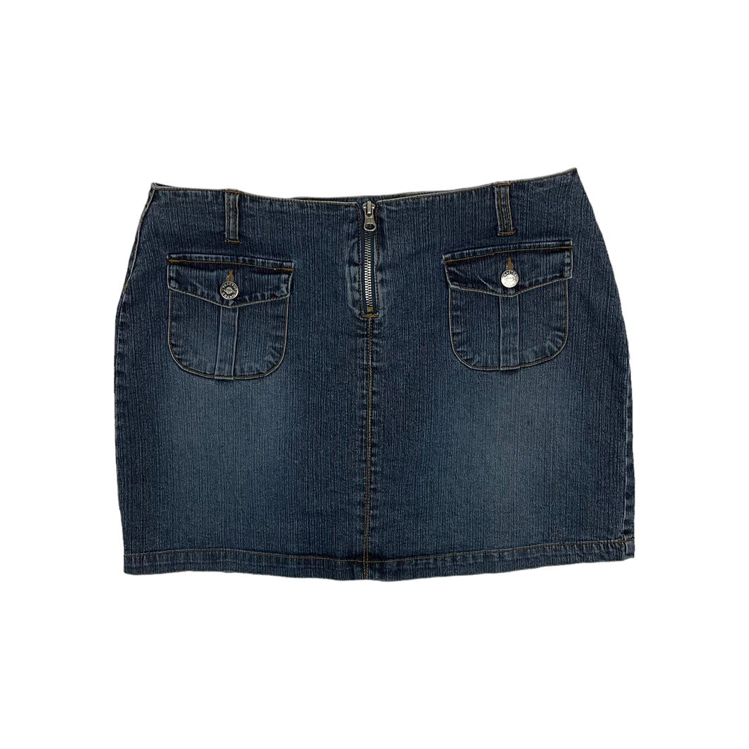 Women's Front Zip Denim Skirt - Size L