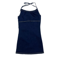 Load image into Gallery viewer, Women&#39;s Indigo Denim Halter Dress - Size L
