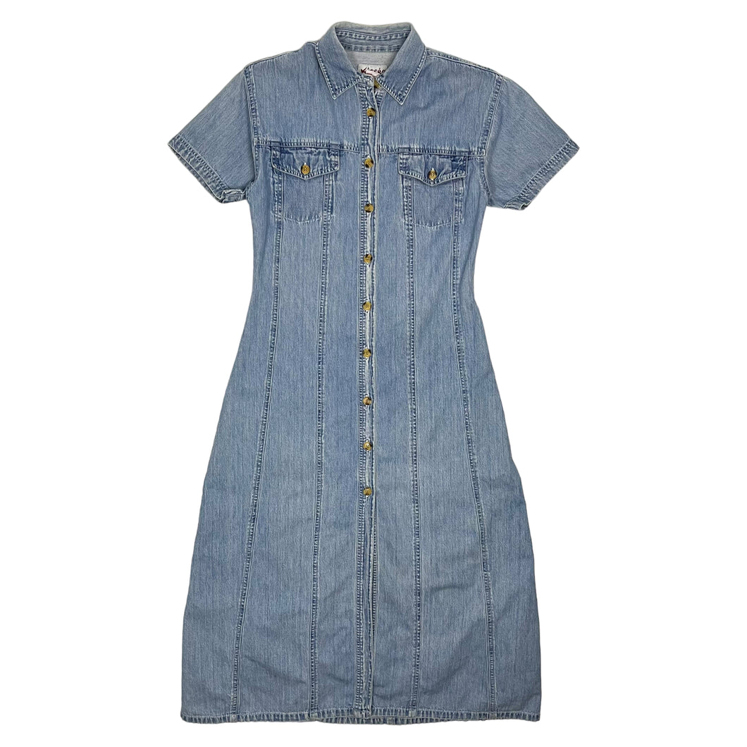 Women's Denim Buttoned Maxi Dress - Size S