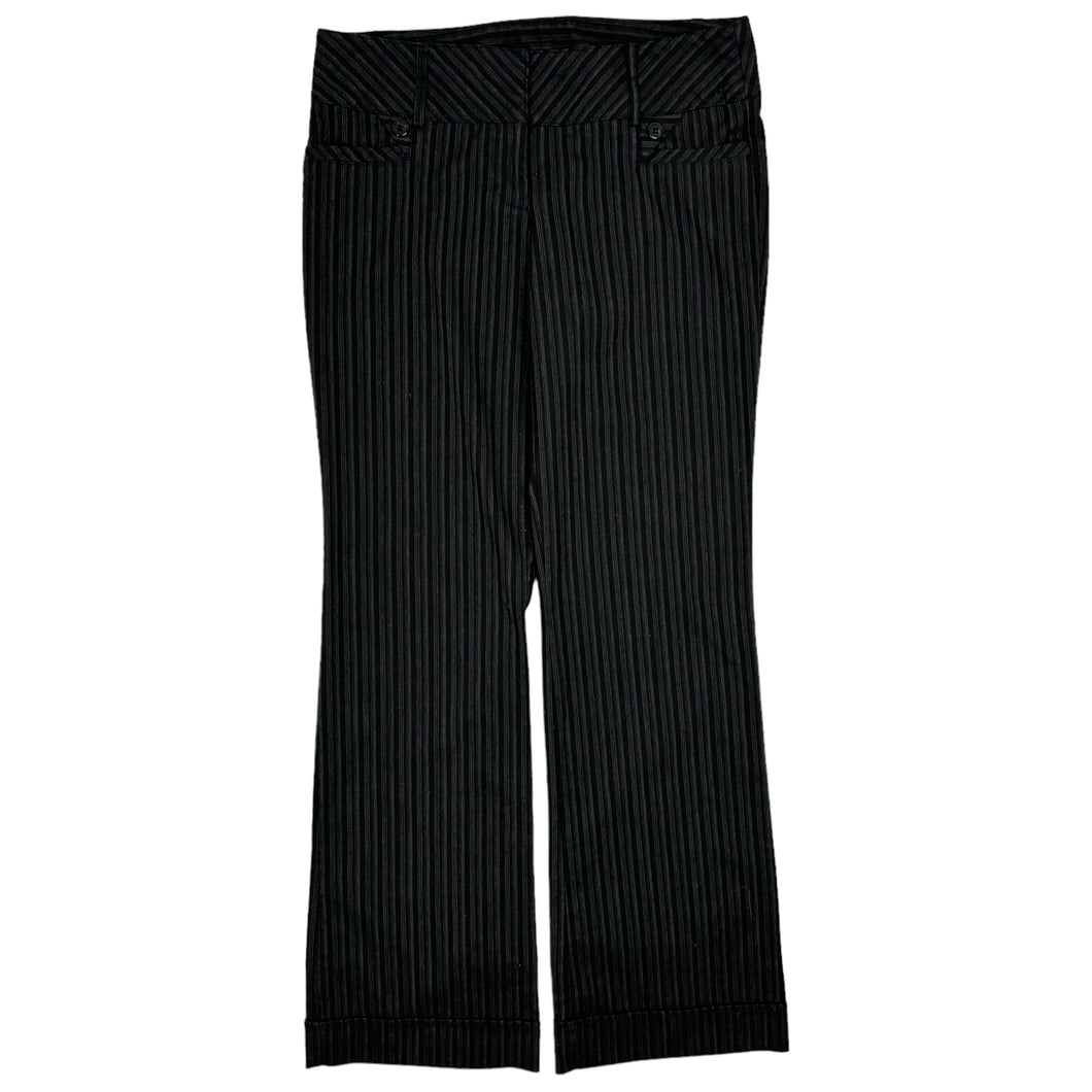 Women's Pinstripe Low-Rise Flared Trousers - Size M