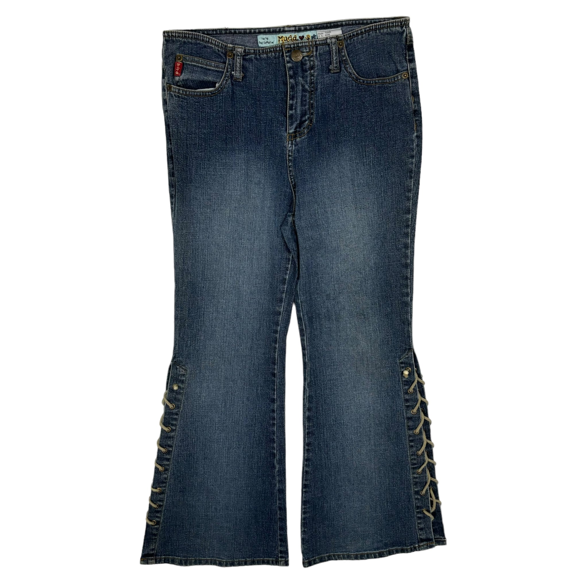 Women's Mudd Low Rise Lace Up Flared Denim Capris Size M – Snafu