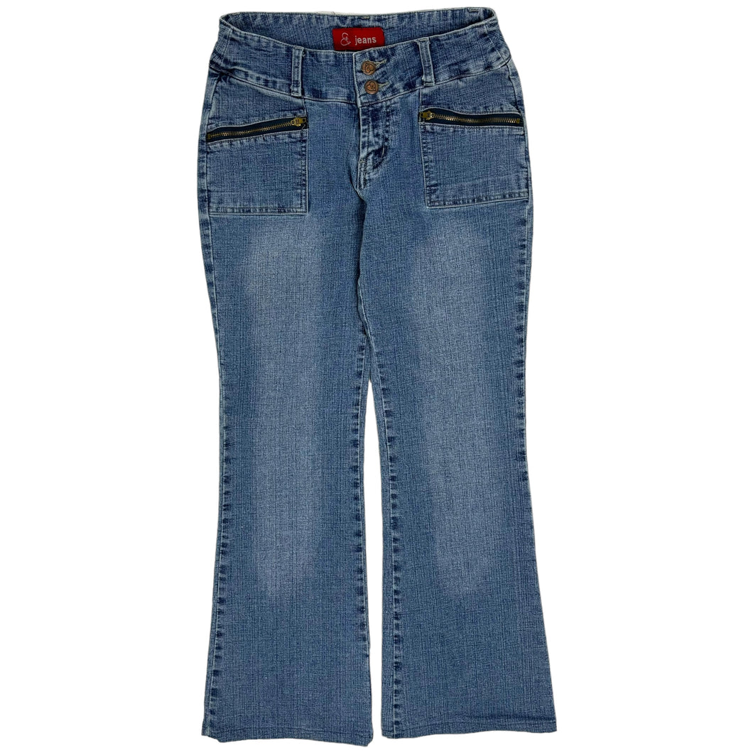 Women's Low-Rise Denim Flared Pants - Size S