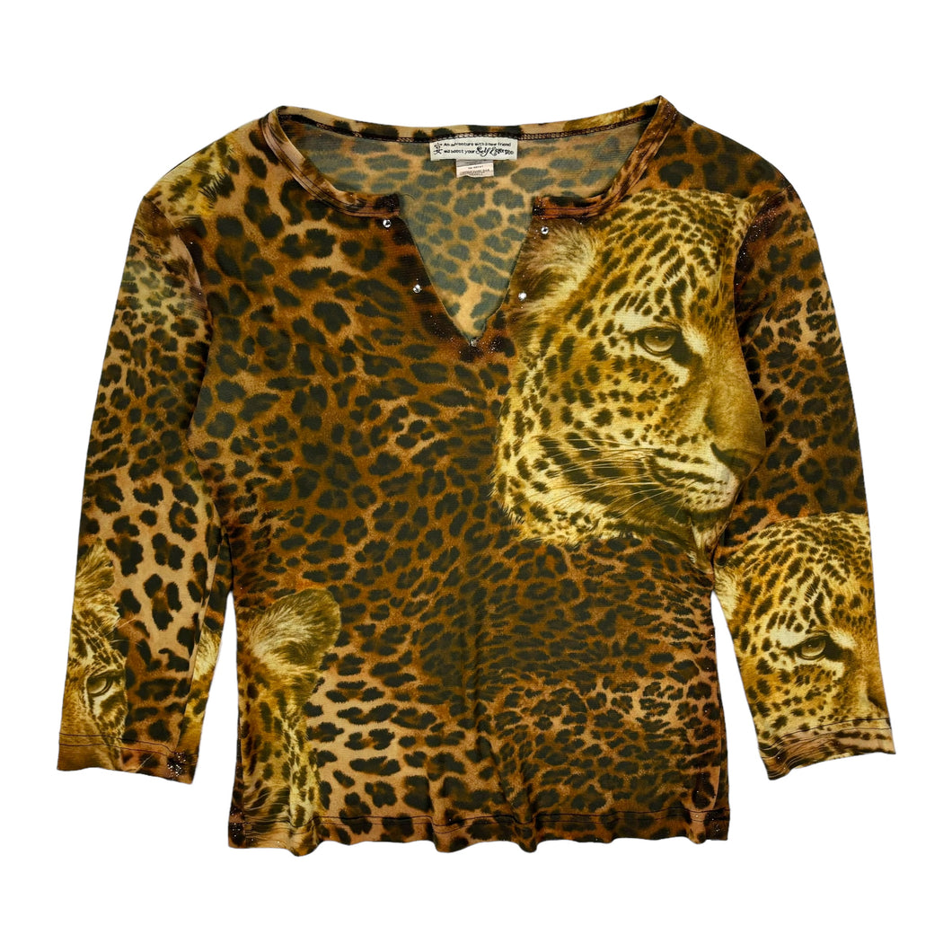 Women's Self Esteem Leopard Print Top - Size S