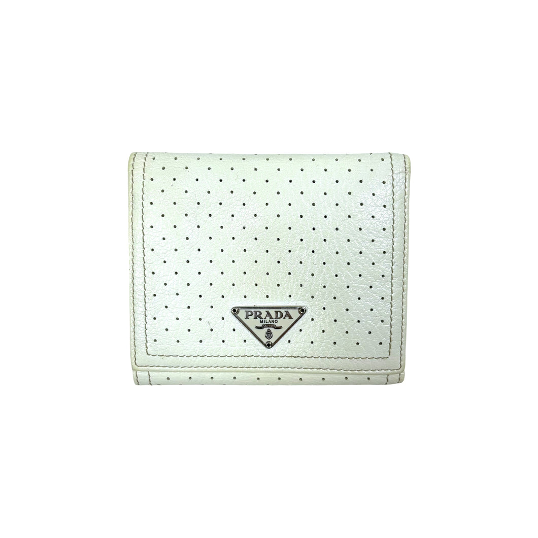 Prada Tri-Fold Perforated Wallet - O/S