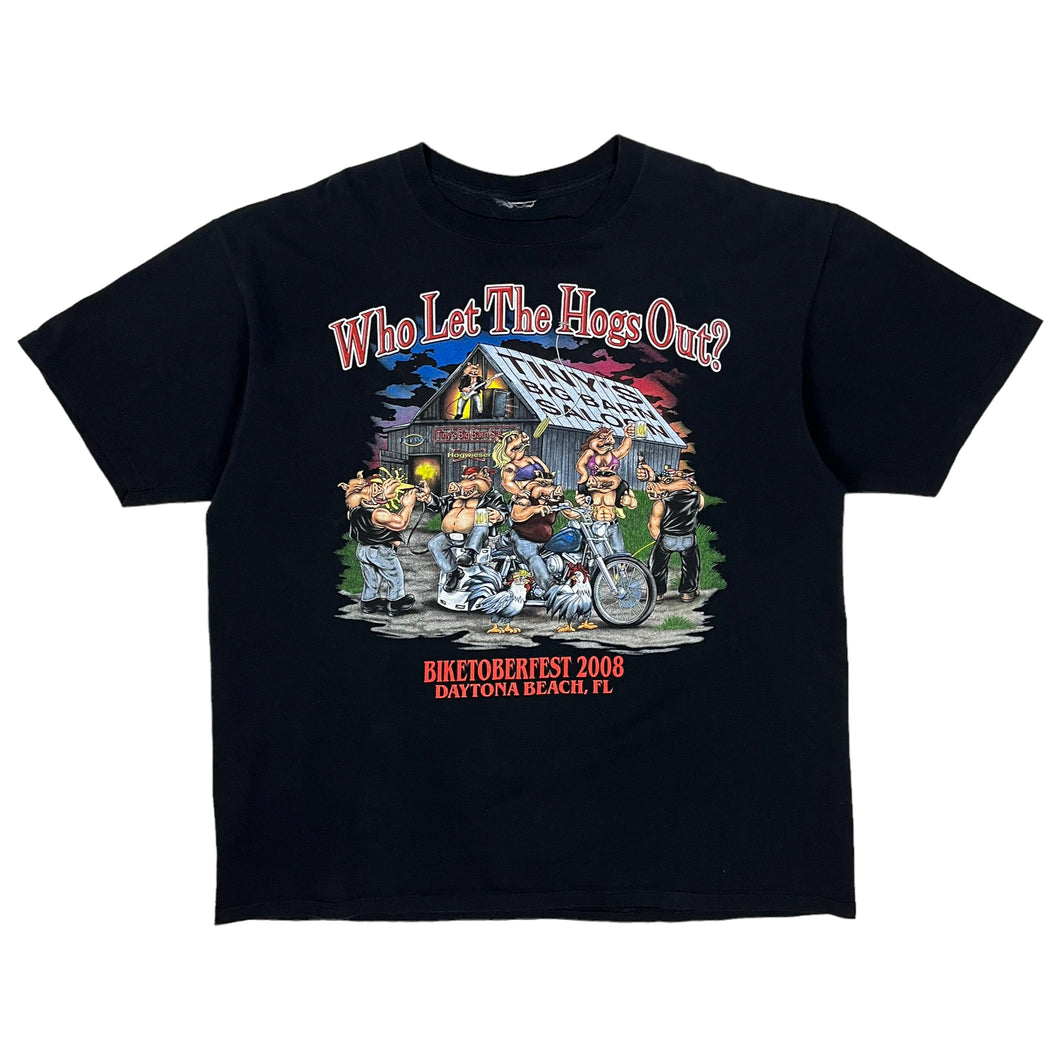 Who Let The Hogs Out Biker Tee - Size XXL