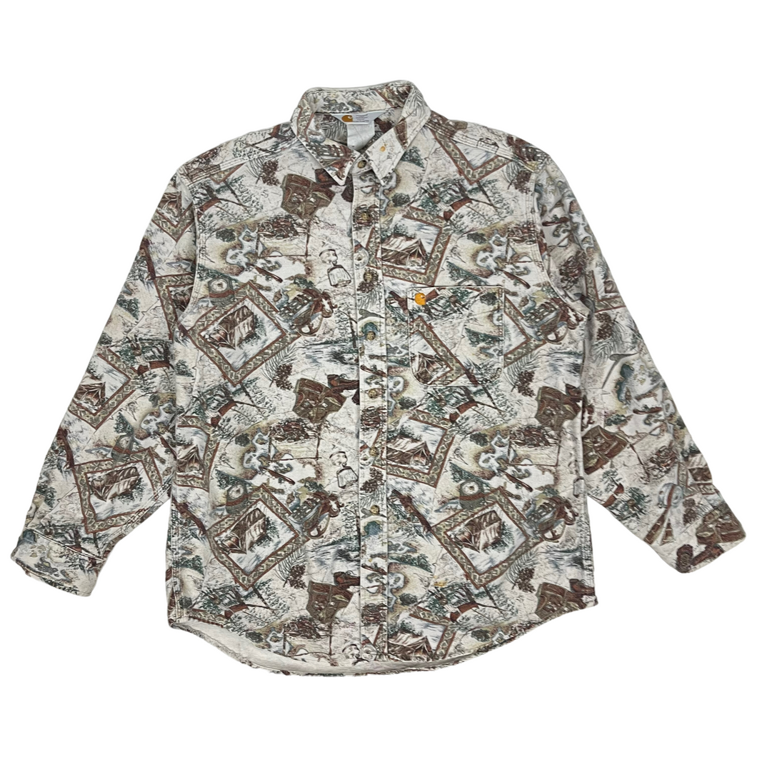 Carhartt All Over Print Winter Scene Flannel Shirt - Size XL