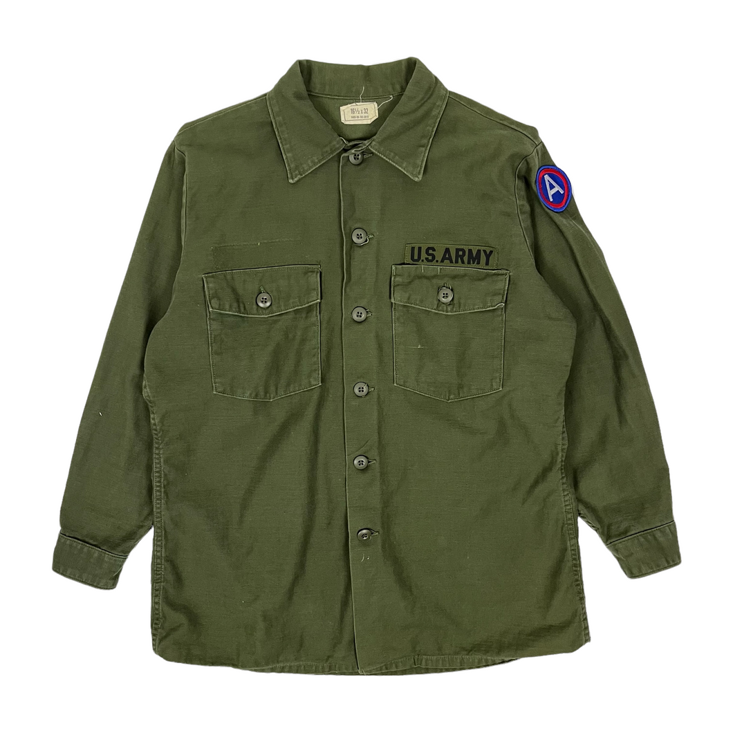 1975 Vietnam Era U.S. Army OG-107 Field Shirt - Size L