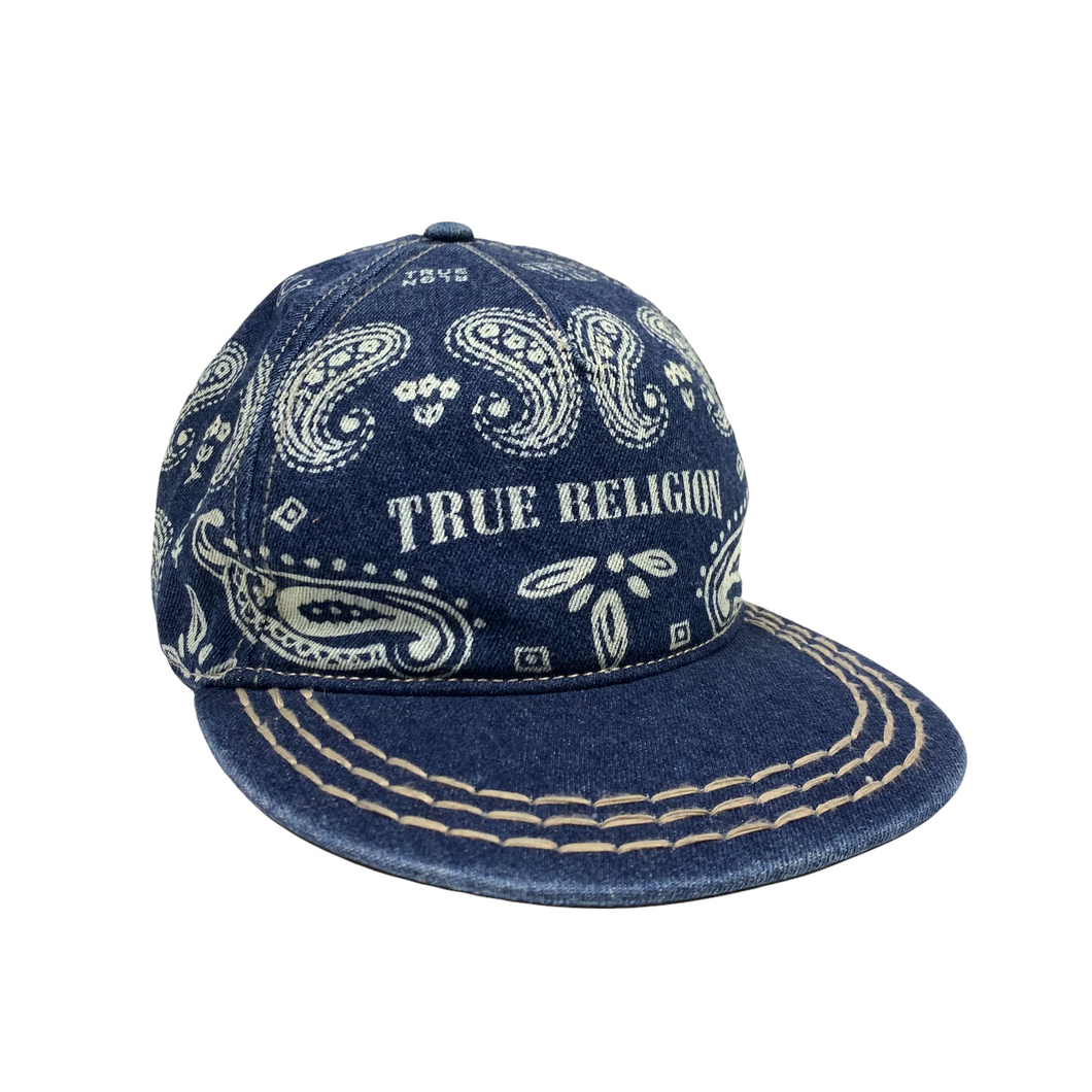 True Religion Denim Paisley Strapback Hat - Adjustable
