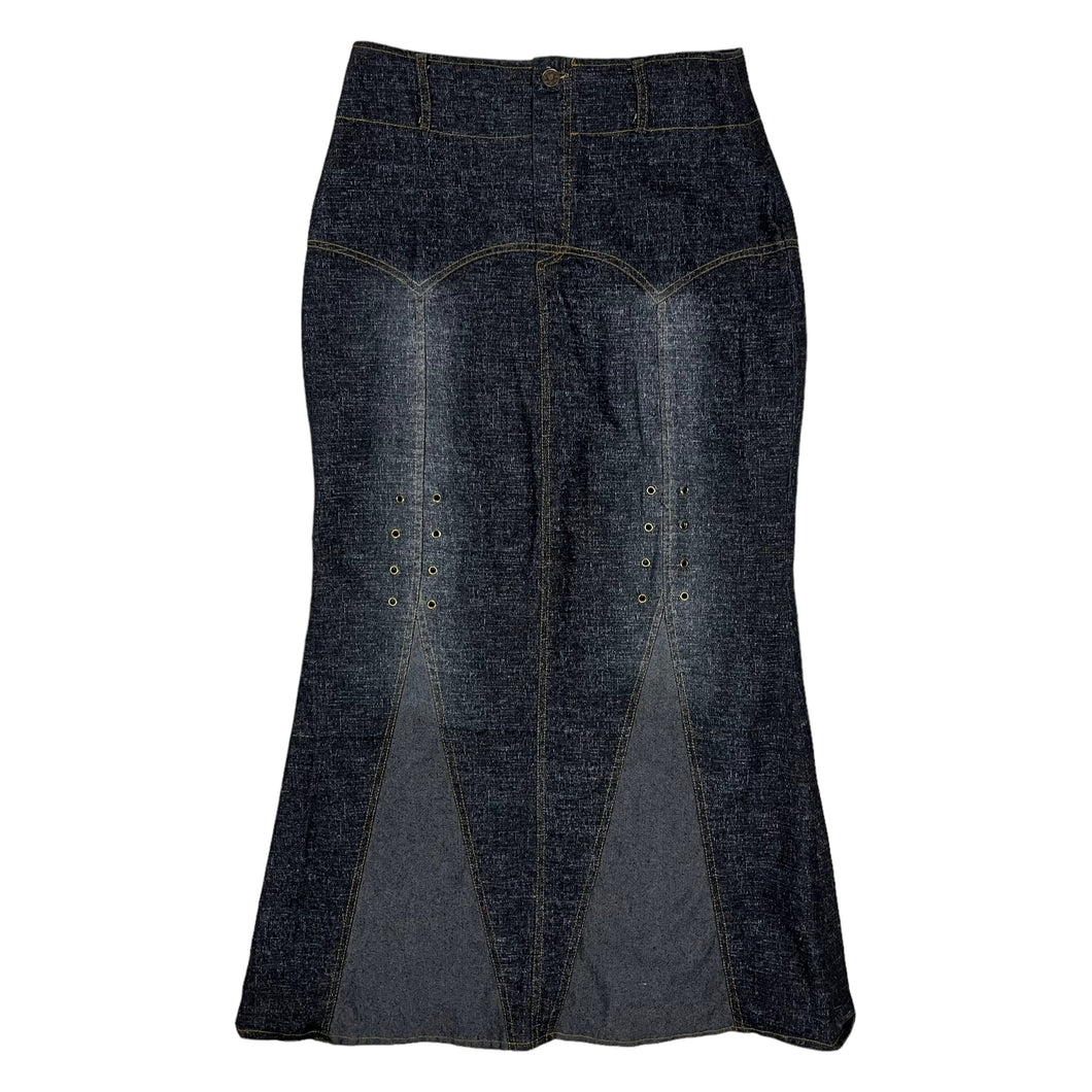 Women's Faux Denim Maxi Skirt - Size M
