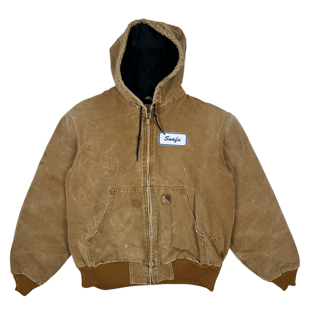 Snafu Branded Carhartt Hooded Work Jacket - Size L