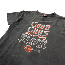 Load image into Gallery viewer, 1986 Harley Davidson 3D Emblem Good Guys Wear Black Biker Tee - Size XL

