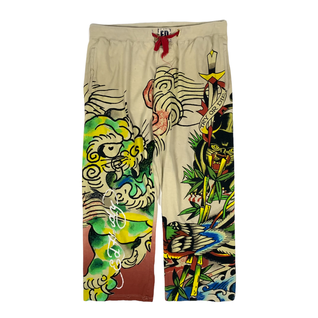 Ed Hardy Try Or Die Allover Print Lounge Pants - Size L