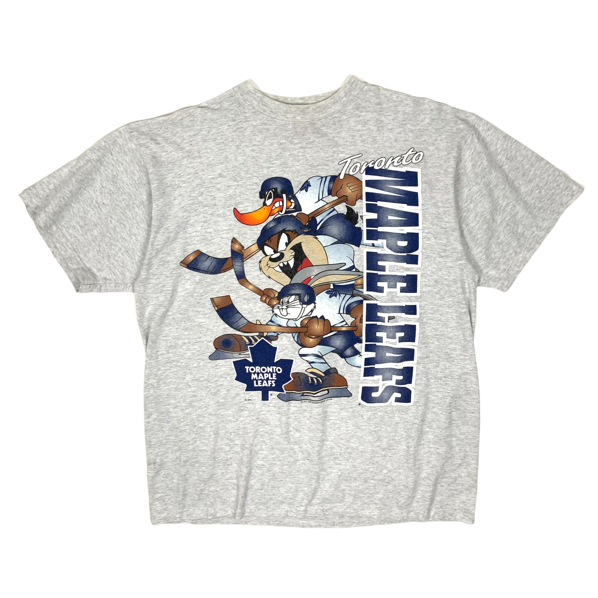 Vintage NHL - Toronto Maple Leafs x Looney Tunes Single Stitch T-Shirt 1993 Medium