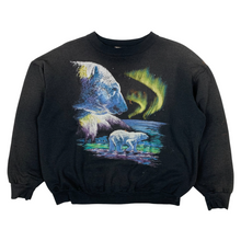 Load image into Gallery viewer, Northern Lights Polar Bear Crewneck Sweatshirt - Size L
