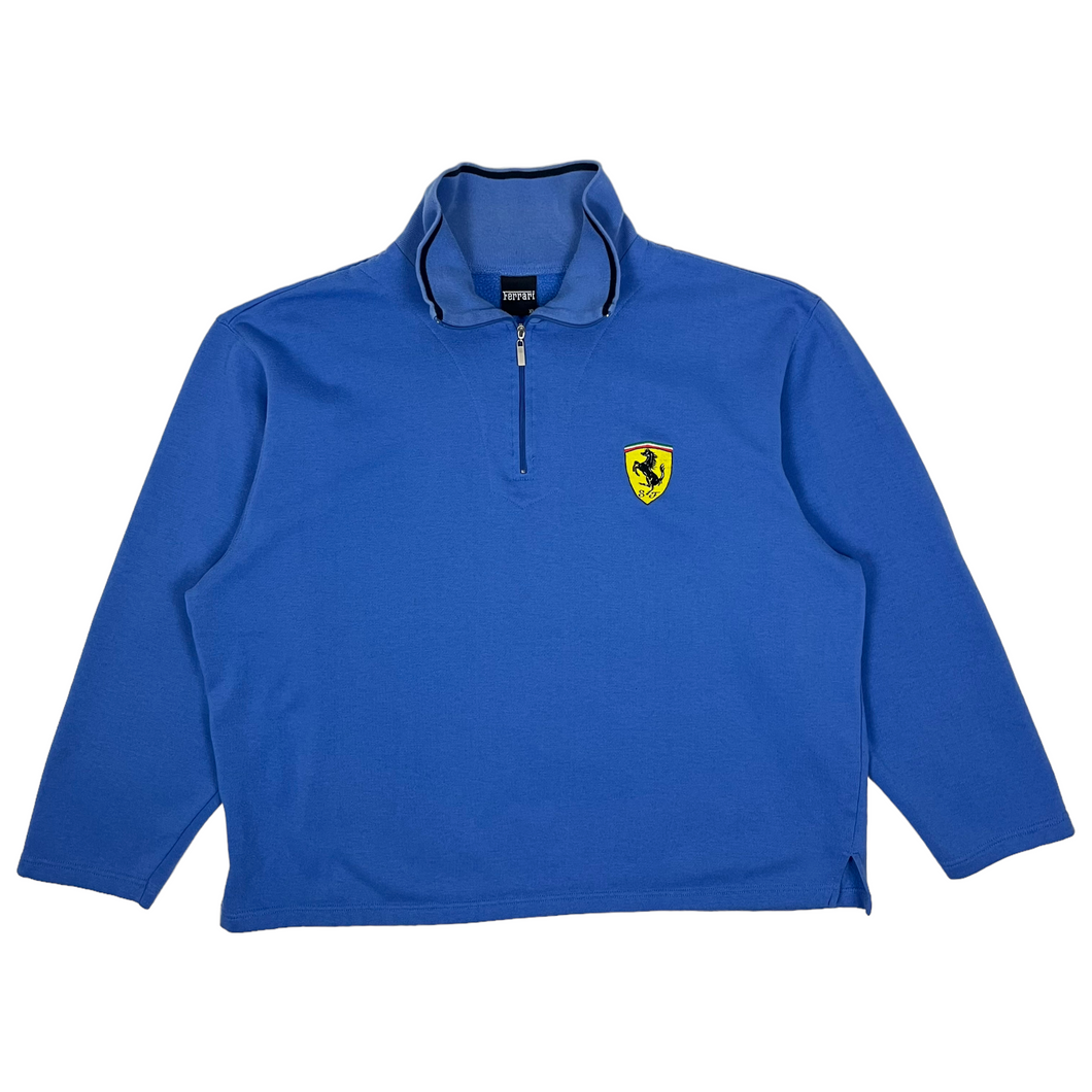 1999 Ferrari Quarter Blue Zip Pullover - Size L