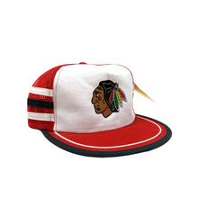 Load image into Gallery viewer, Deadstock Chicago Blackhawks Tri-Stripe Trucker Hat - Adjustable
