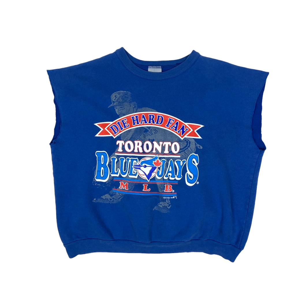 1992 Toronto Blue Jays Raw Hem Sweat Tank - Size M