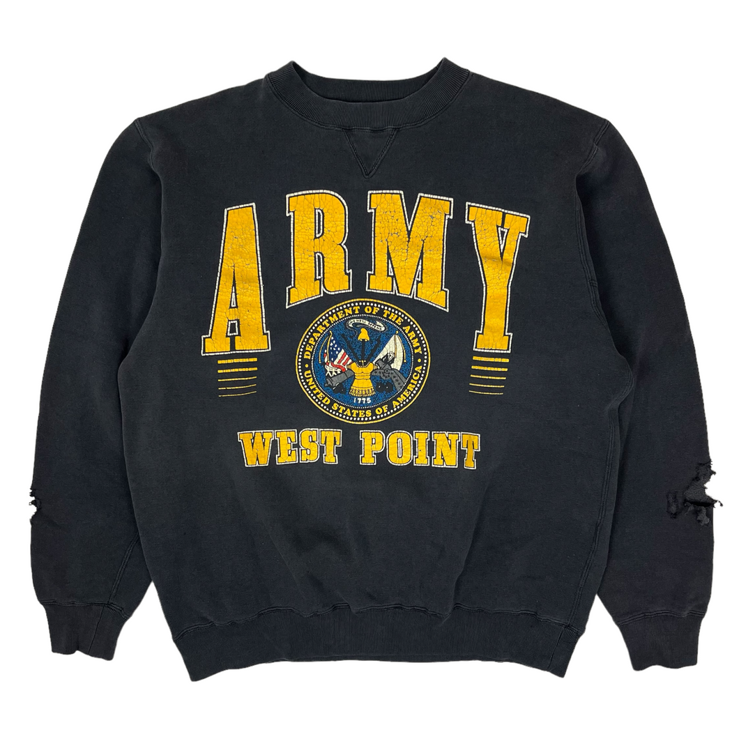 Distressed West Point Army Crewneck Sweatshirt - Size L