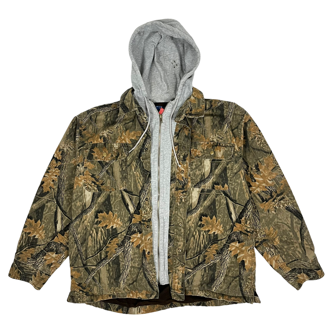 Real Tree Camo Faux Hoodie Combo Jacket - Size XL