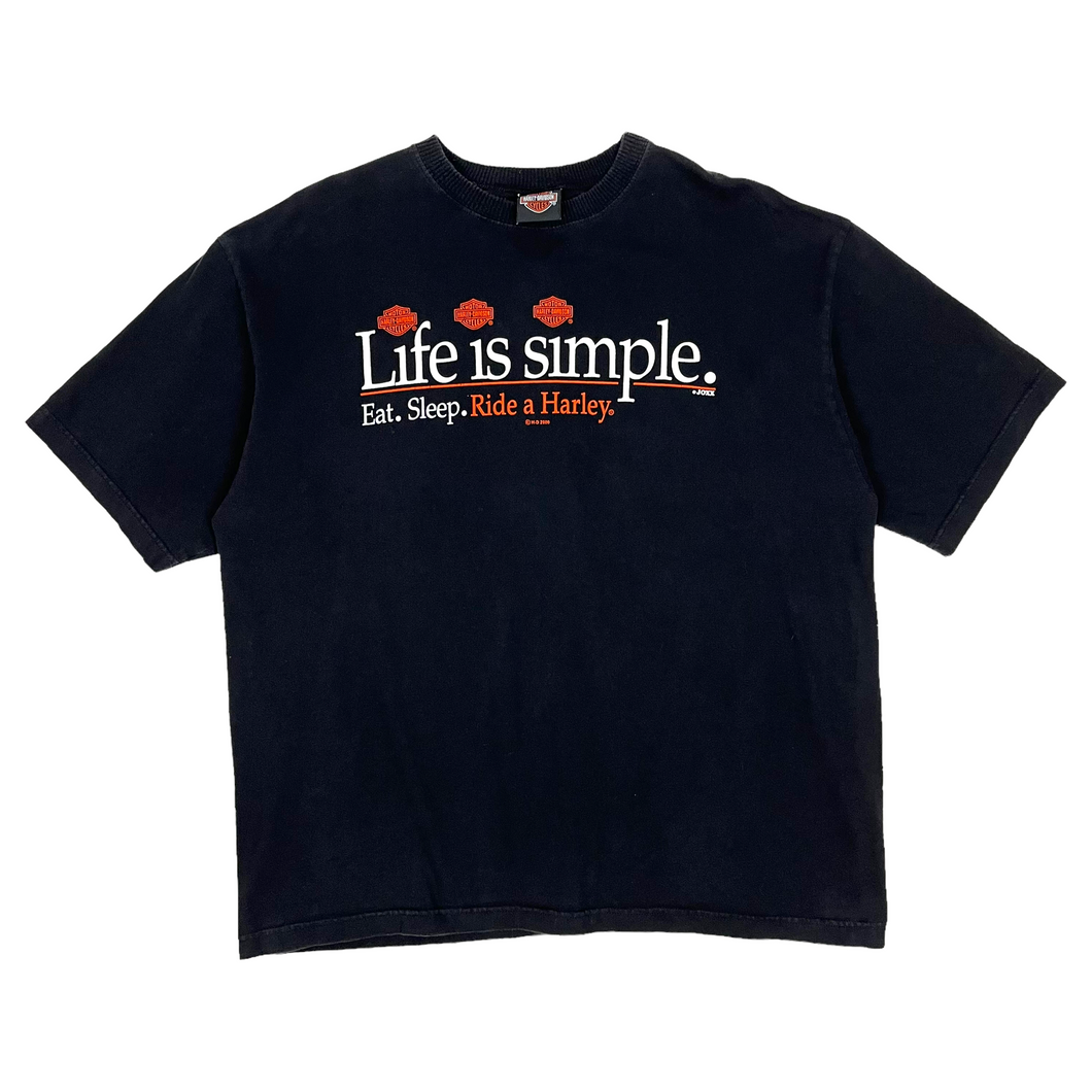 2000 Harley Davidson Life Is Simple Tee - Size XL