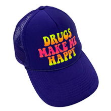 Load image into Gallery viewer, Drugs Make Me Happy Trucker Hat - Adjustable
