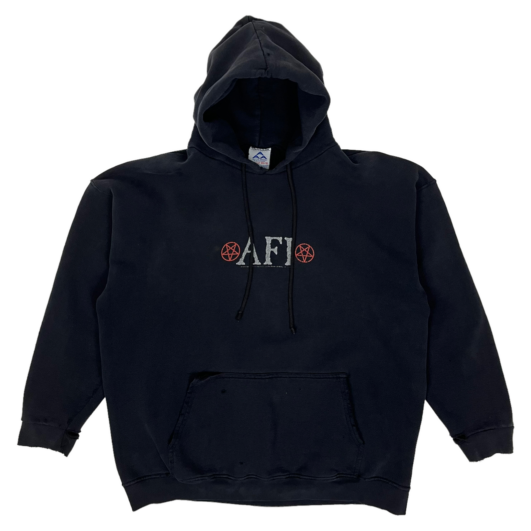 Distressed AFI Pentagram Hoodie - Size L