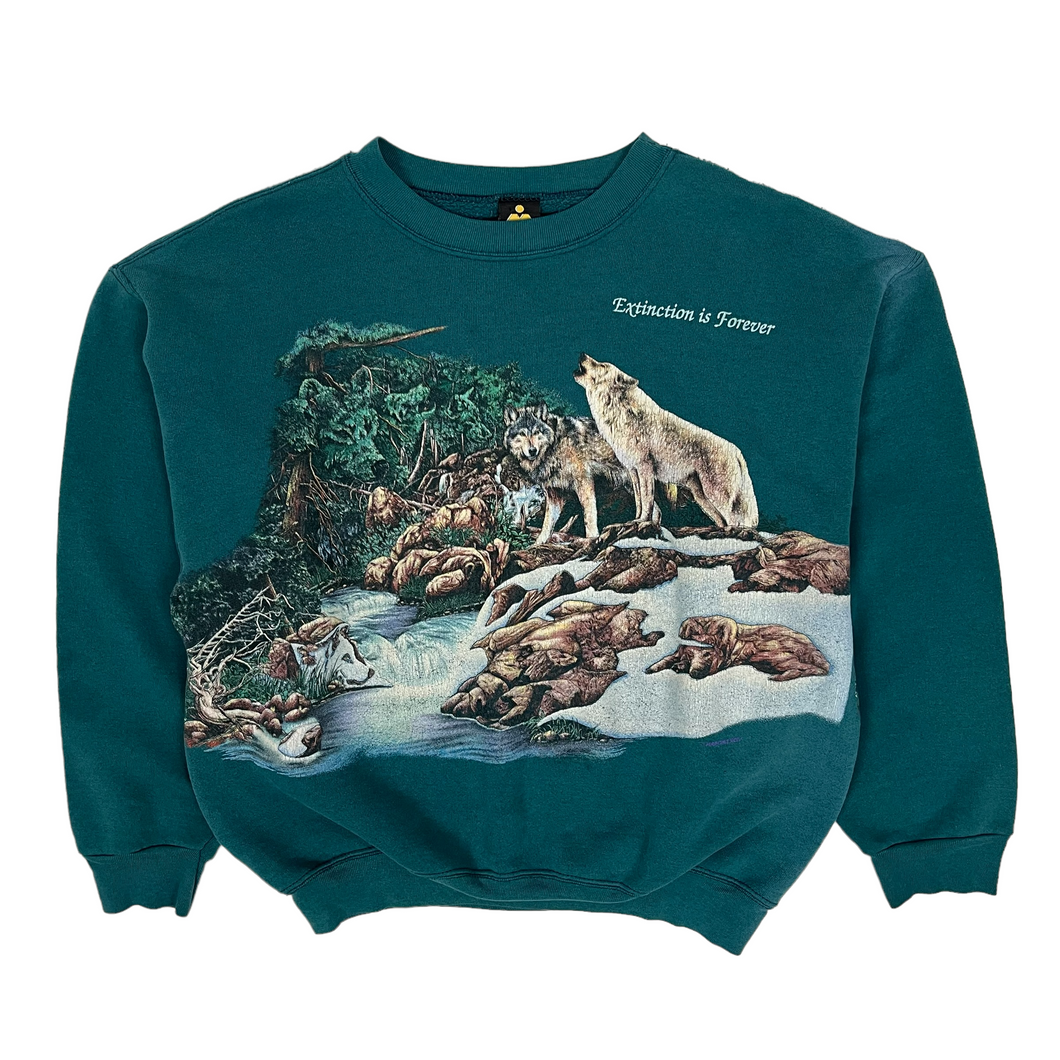 Extinction Is Forever Wolf Crewneck Sweatshirt - Size M