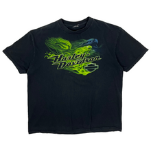 Load image into Gallery viewer, Harley Davidson Green Flames Biker Tee - Size XL
