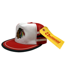 Load image into Gallery viewer, Deadstock Chicago Blackhawks Tri-Stripe Trucker Hat - Adjustable

